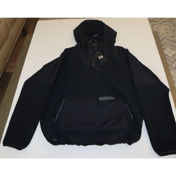 Under Armour 1366094 001 Men's Sz XL Black UA Mission Boucle Anorak Hoodie $120 - Picture 7 of 8